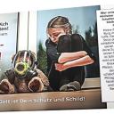 Mädchen mit Atemmasken-Teddy – Corona – Trost & Ermutigungskarte