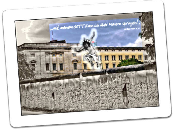 Christliche Postkarte: Berliner Mauer