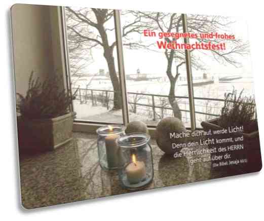 Weihnachtskarte: Winterfenster - Postkarte