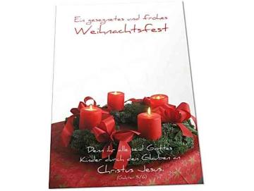 Christliche Weihnachtskarte: Weihnachtskranz