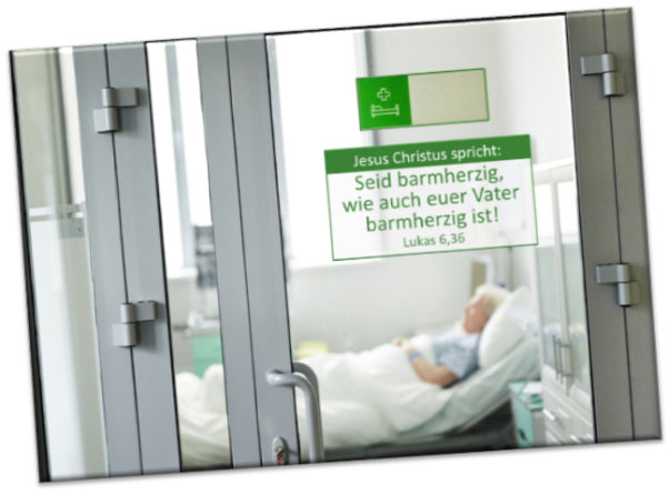 Kühlschrankmagnet Jahreslosung 2021:  Blick in Krankenzimmer- 10er-Set