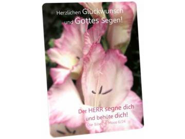 Christliche Glückwunschkarte - Postkarte: Gladiolenblüten