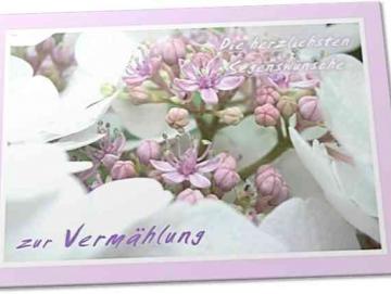 Hochzeitskarte: Hortensienblüte