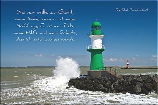 Christliches Poster A2 : Leuchtturm Warnemünde