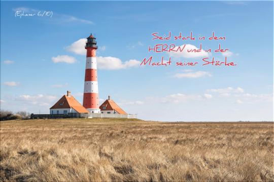 Christliches Poster A2 - Leuchtturm Westerhever