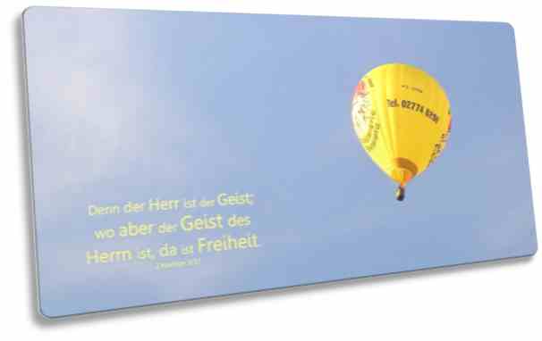 Postkarte lang - Gelber Heißluftballon - Maxicard