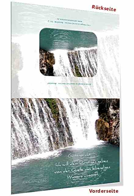 Christliche Faltkarte mit Kuvert - Wasserfall