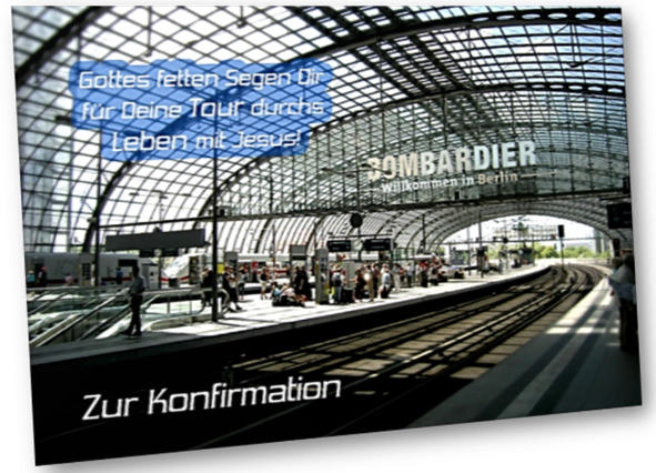 Konfirmationskarte - Berliner Hauptbahnhof
