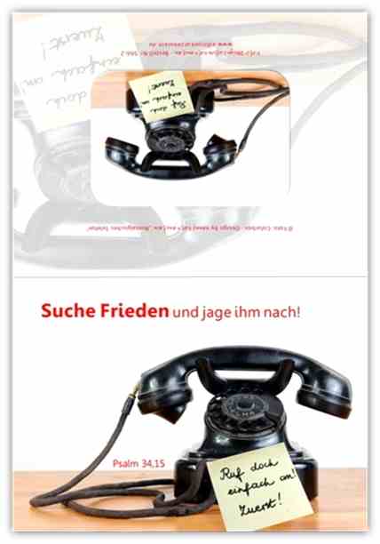 Christliche Faltkarte: Nostalgisches Telefon