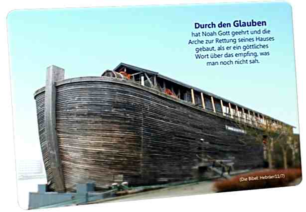 Christliche Postkarte: Nachbau der Arche Noah  - Mit Bibelvers: Hebräer 11,7
