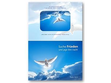 Christliche Faltkarte: Weiße Taube