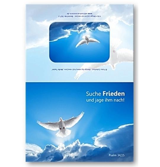 Christliche Faltkarte: Weiße Taube