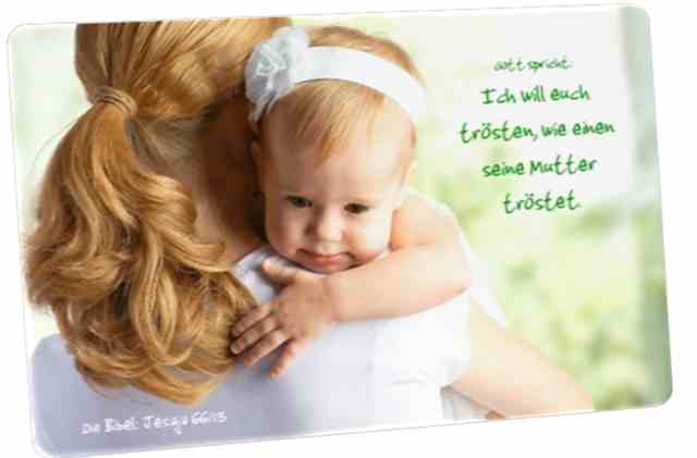 Christliche Postkarte: Mutter und Tochter - Jesaja 66,13