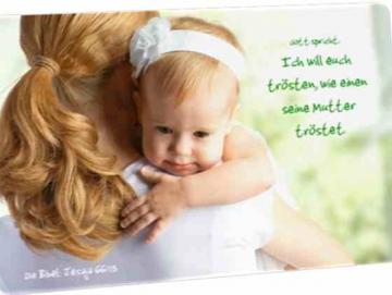 Christliche Postkarte: Mutter und Tochter - Jesaja 66,13
