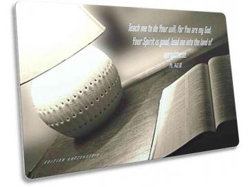 Christliche Postkarte, englisch - Open Bible on a table