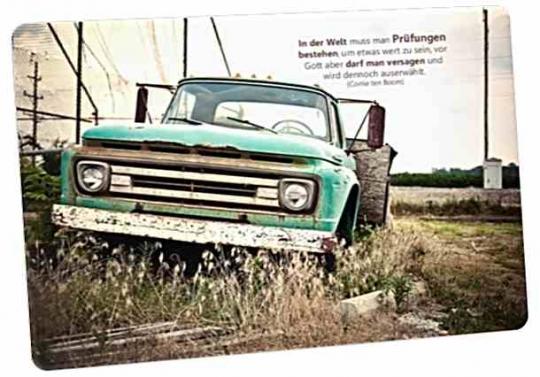 Christliche Postkarte: Pick-up Oldtimer