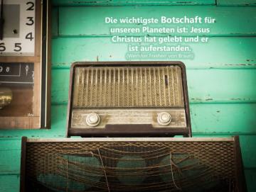 Christliches Poster A3 - Altes Radio