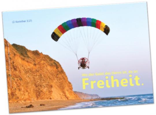 Poster A3: Motorgleitschirm vor Steilküste