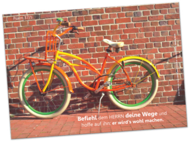 Poster A4: Grellbuntes Fahrrad