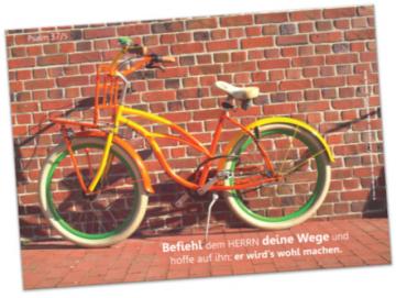 Poster A4: Grellbuntes Fahrrad