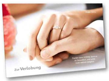 Christliche Verlobungskarte - Faltkarte, mit Kuvert - Motiv: Hände