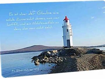 Postkarte: Weißer Leuchtturm