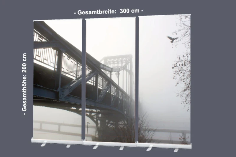 Bestatterbedarf - Roll-Up Display "KW-Brücke geheimnisvoll im Nebel"