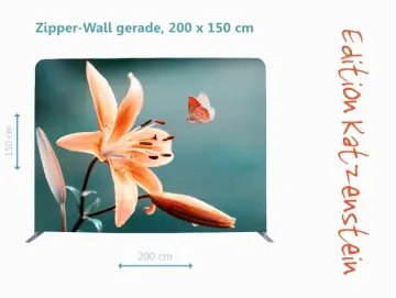 Bestatterbedarf -Zipper-Wall - Lilie und Schmetterling - Hallendeko
