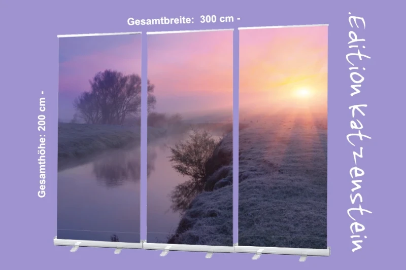 Bestatterbedarf, Dekoration  - Roll-Up Display "Flusslandschaft"