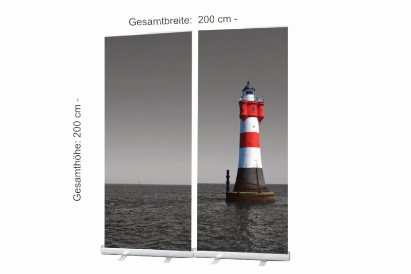 Bestatterbedarf, Dekoration - Roll-Up Display "Leuchtturm Roter Sand" -