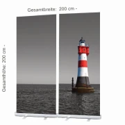 Bestatterbedarf, Dekoration - Roll-Up Display "Leuchtturm Roter Sand" -