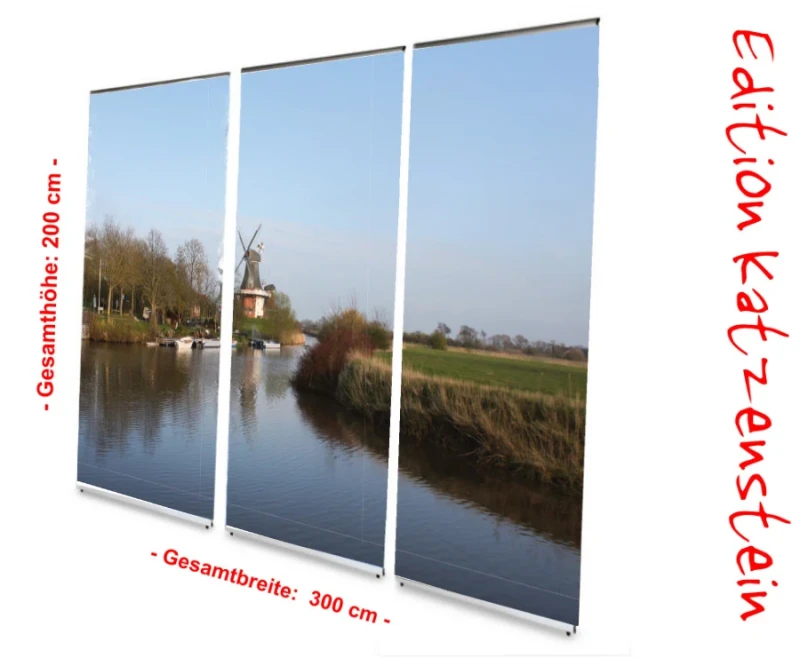 Bestatterbedarf: L-Banner Display 3er-Set "Greetsiel in Abendstimmung"