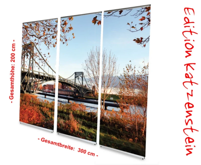 Bestatterbedarf: L-Banner Display 3er-Set "Kaiser-Wilhelmbrücke im Herbst"