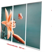 Bestatterbedarf: L-Banner Display 3er-Set "Lilie und Schmetterling" zur Dekoration