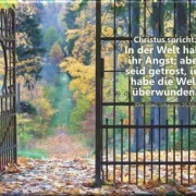 Bestatterbedarf Leinwanddruck: Offenstehendes Parktor