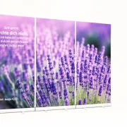 Bestatterbedarf - Großes RoRoll-Up Display 3er-Set mit Lavendelmotiv und Bibelvers „Fürchte dich nicht“ aus Jesaja 43,1 für Trauerhalle und Abschiedsraum