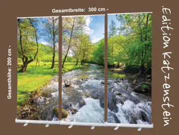 Bestatterbedarf: Roll-Up Display 3er-Set "Flussaue im Frühling" zur Dekoration