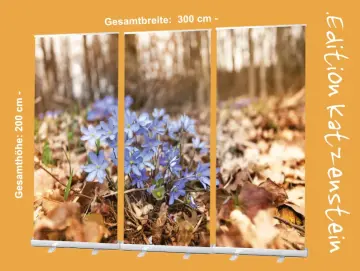 Bestatterbedarf: Roll-Up Display 3er-Set "Leberblümchen im Laub" zur Dekoration