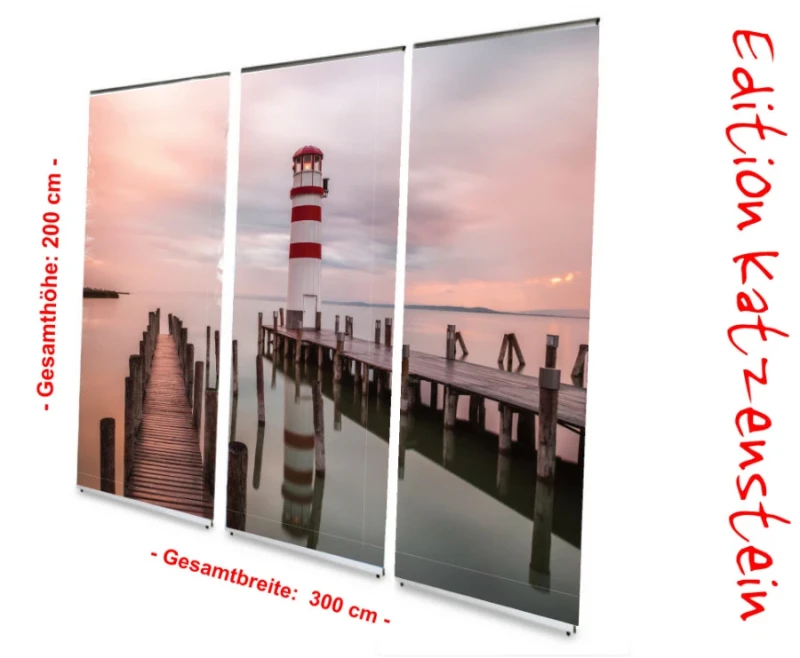 Bestatterbedarf: L-Banner Display "Leuchtturm Podersdorf"