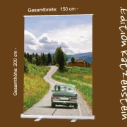 Bestatterbedarf: Roll-Up-Display: Oldtimer auf großer Reise