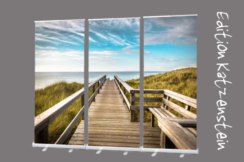 Bestatterbedarf: Roll-Up Display Set "Holzweg zum Strand" Dekoration