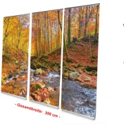 Bestattungsbedarf: L-Banner Display 3er-Set "Bach im Herbstwald"