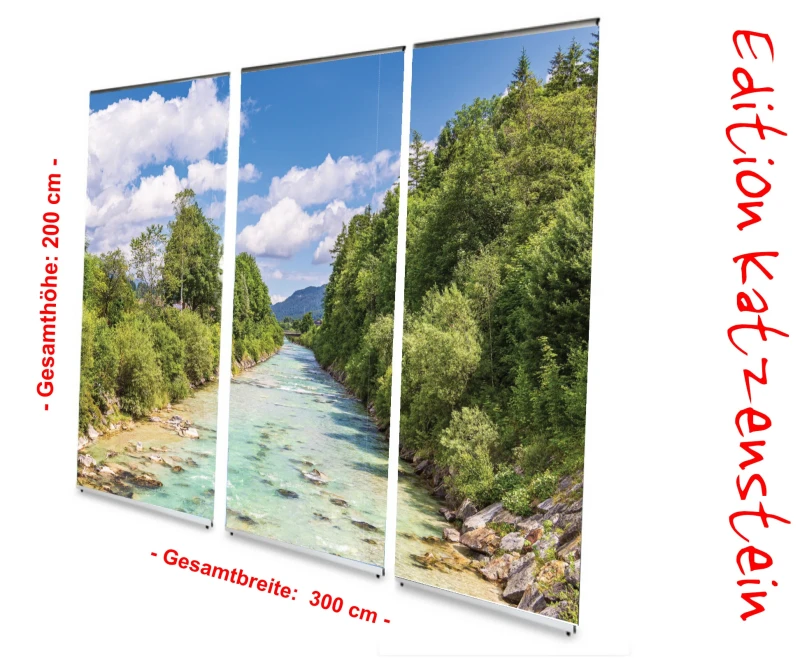 Bestattungsbedarf: L-Banner Display 3er-Set "Fluss Isar"