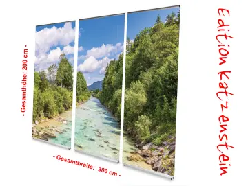 Bestattungsbedarf: L-Banner Display 3er-Set "Fluss Isar"