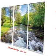 Bestattungsbedarf: L-Banner Display 3er-Set "Flussaue im Frühling"