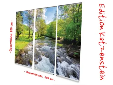 Bestattungsbedarf: L-Banner Display 3er-Set "Flussaue im Frühling"