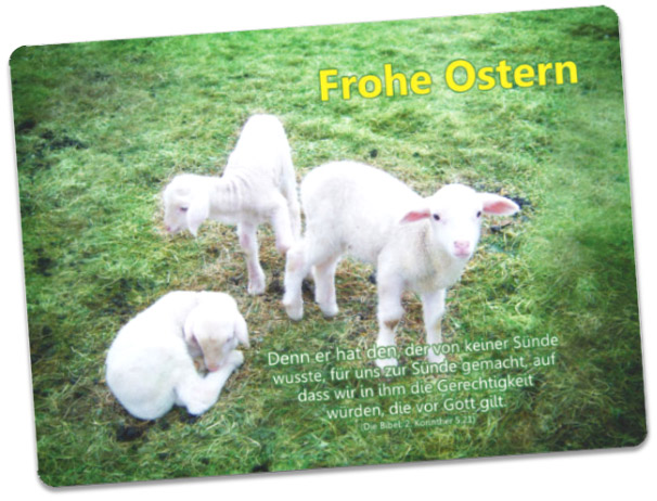 Christliche Osterkarte Osterlämmer Postkarte