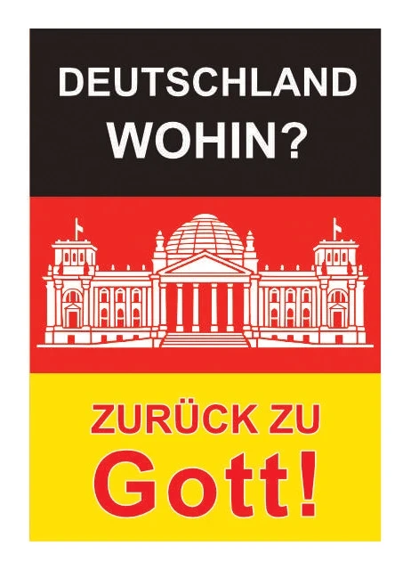 Christliche Postkarte „Deutschland wohin? – Zurück zu Gott!“