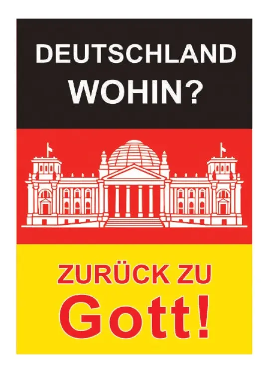 Christliche Postkarte „Deutschland wohin? – Zurück zu Gott!“