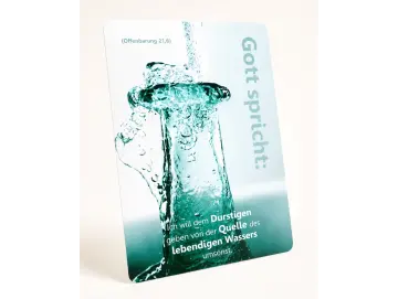 Christliche Postkarte: Wasserflasche